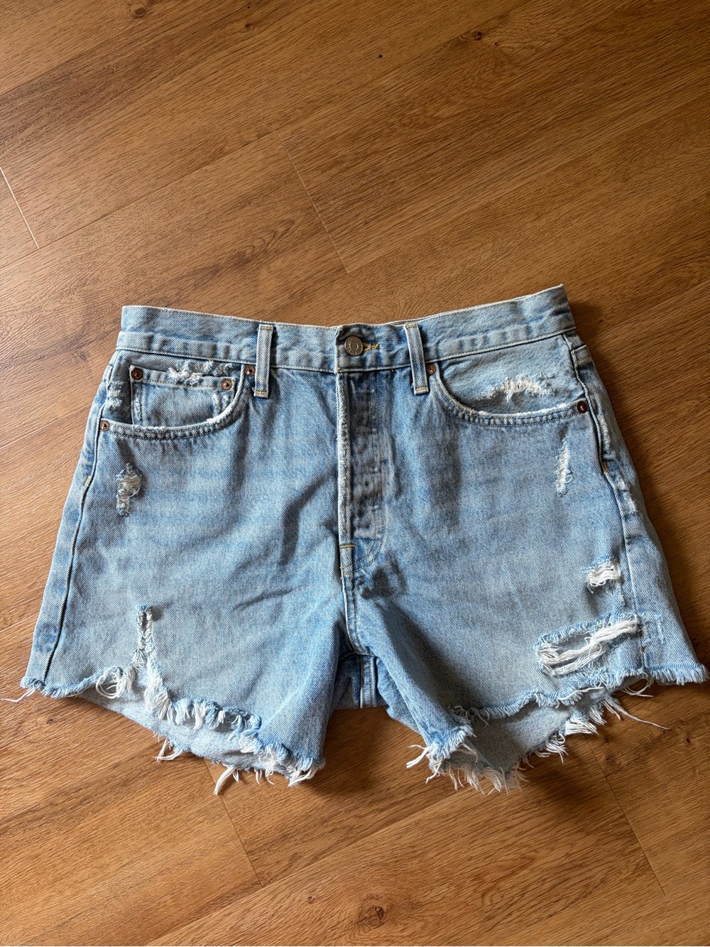 AGOLDE Parker Long Denim Shorts